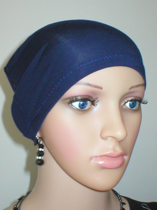 Soft lightweight comfortable chemo sleep hat/sleep cap - Chrissy Navy