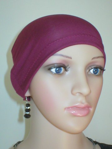 Soft lightweight comfortable chemo sleep hat/sleep cap - Chrissy wine