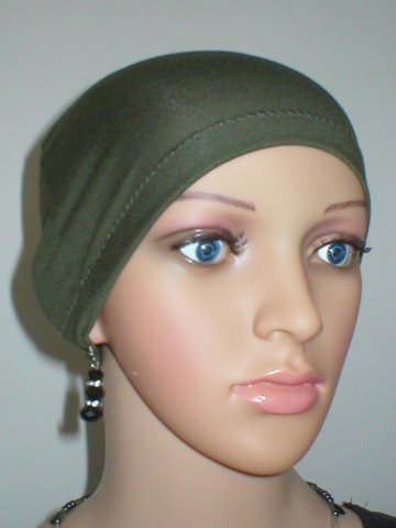 Soft lightweight comfortable chemo sleep hat/sleep cap - Chrissy Khaki