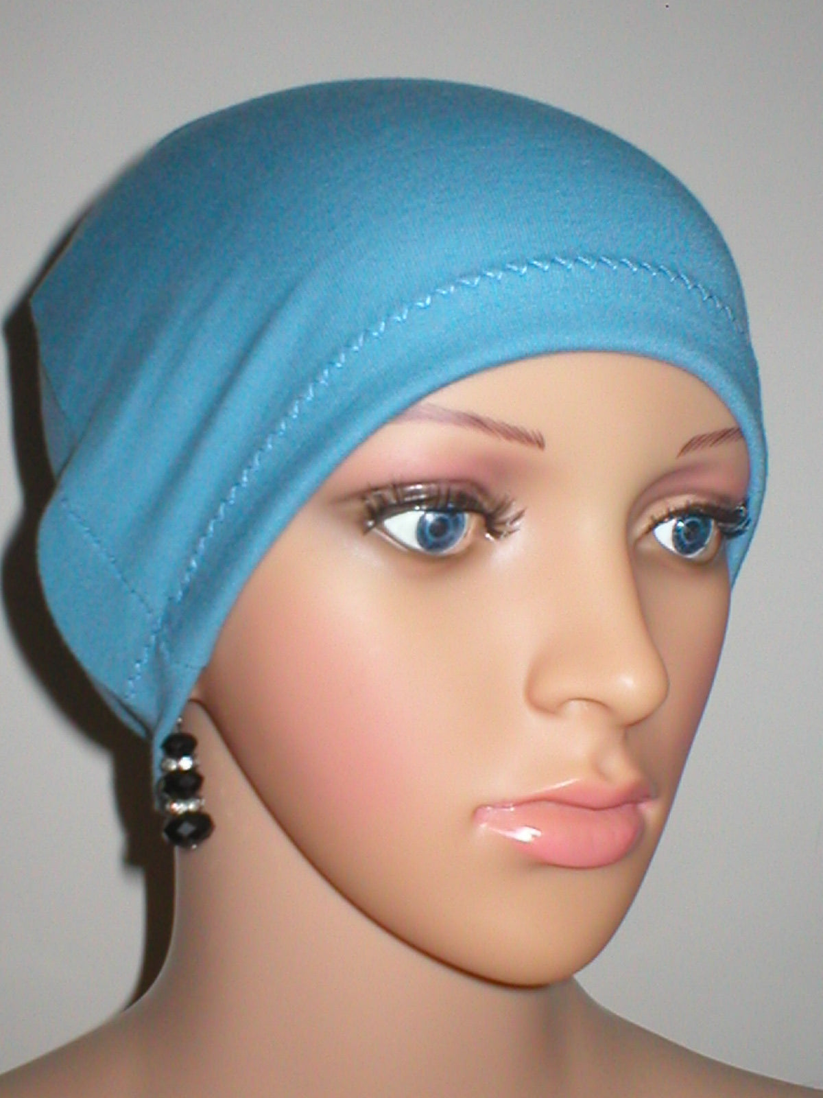 Cotton chemo sleep cap - Great for cancer hair loss or Alopecia - Gemma provincial blue