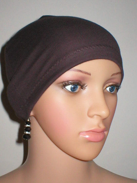 Cotton chemo sleep cap - Great for cancer hair loss or Alopecia - Gemma brown