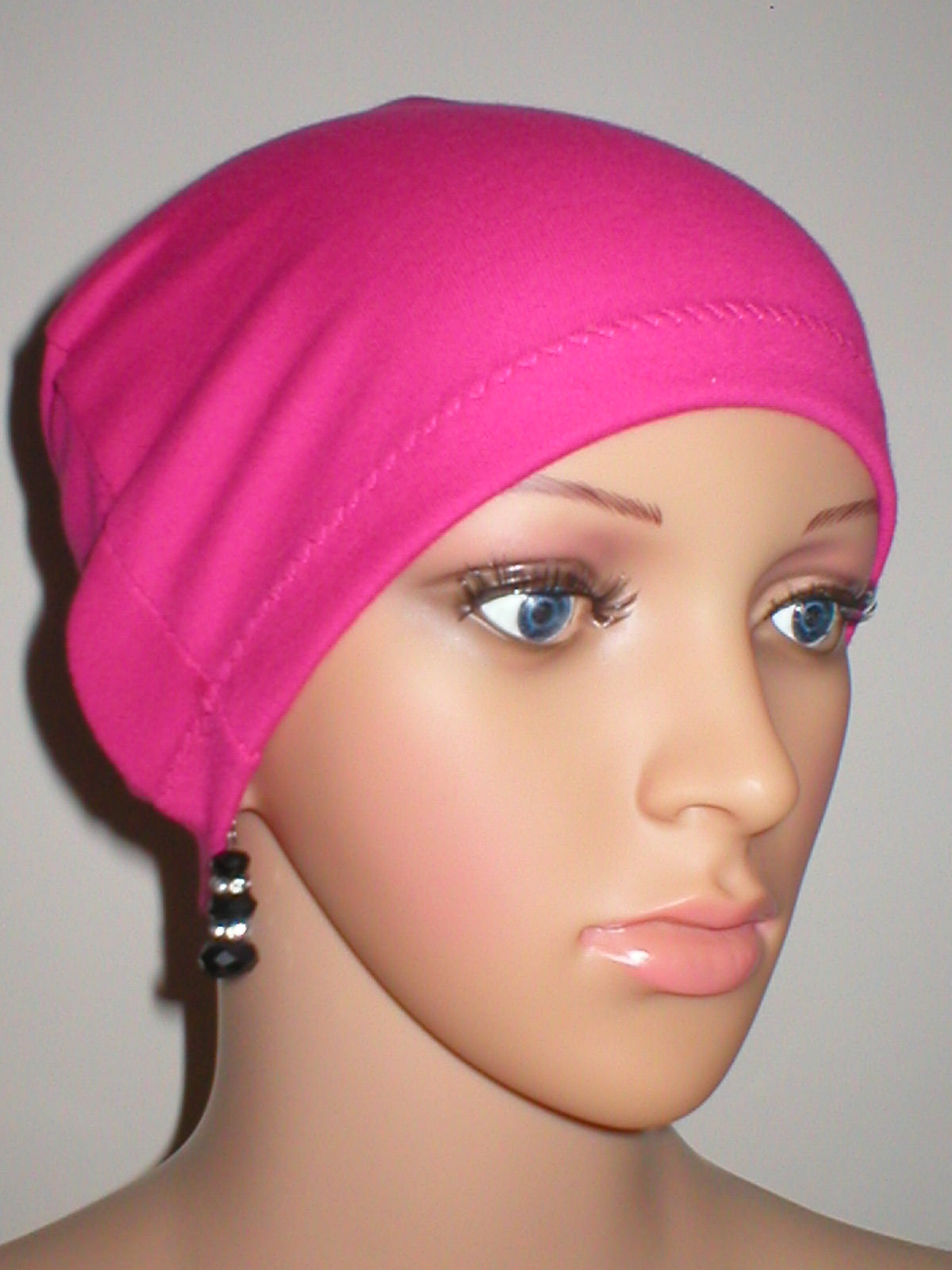 Cotton chemo sleep cap - Great for cancer hair loss or Alopecia - Gemma hot pink