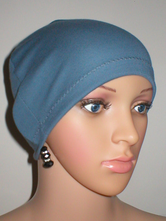 Cotton chemo sleep cap - Great for cancer hair loss or Alopecia - Gemma slate