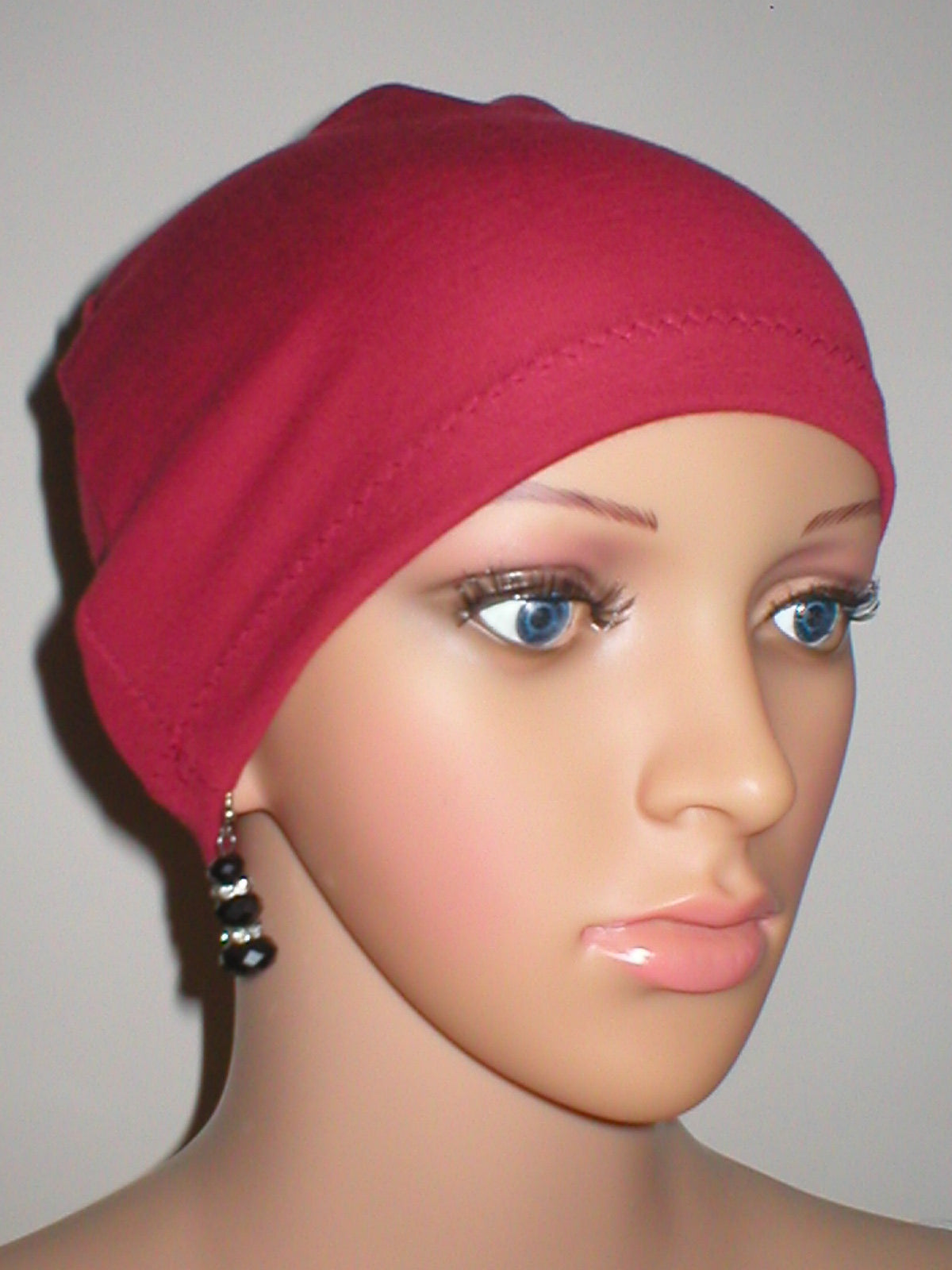 Cotton chemo sleep cap - Great for cancer hair loss or Alopecia - Gemma maroon