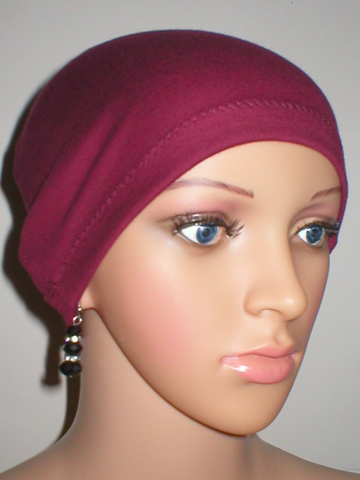 Cotton chemo sleep cap - Great for cancer hair loss or Alopecia - Gemma wine