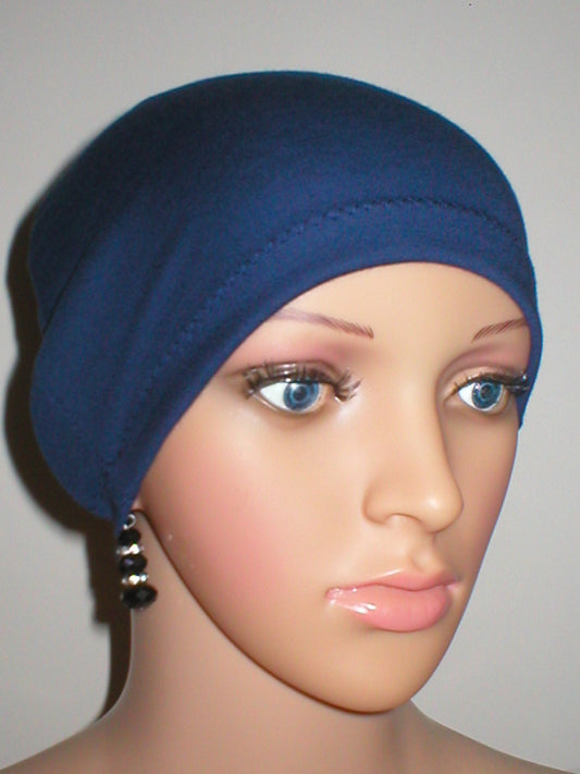 Cotton chemo sleep cap - Great for cancer hair loss or Alopecia - Gemma navy