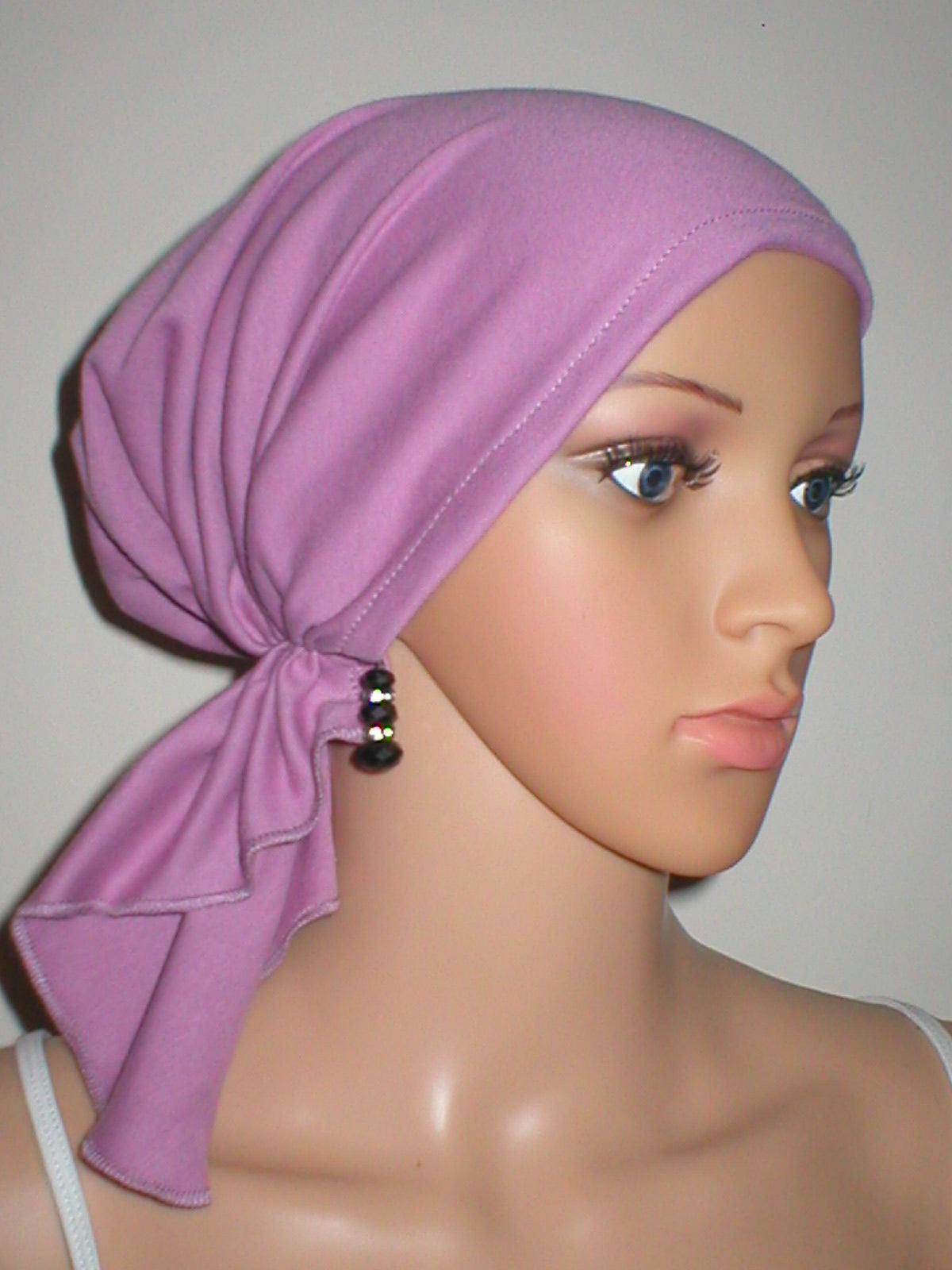 Cotton jersey elasticated chemo bandana/ pre tied chemo scarf - Lizzie orchid