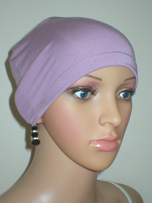 soft breathable lightweight comfortable bamboo chemo sleep cap/ scarf liner - Great for cancer hair loss or Alopecia - mauve