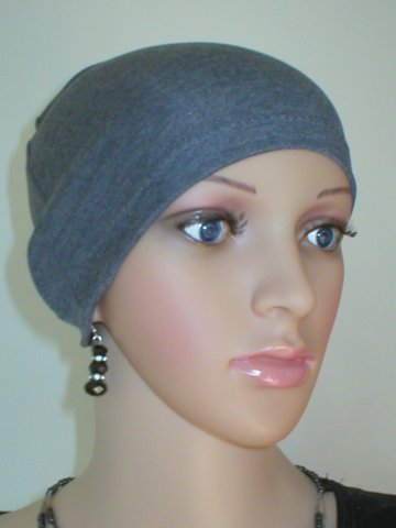 Soft lightweight comfortable chemo sleep hat/sleep cap - Chrissy Dark grey marl