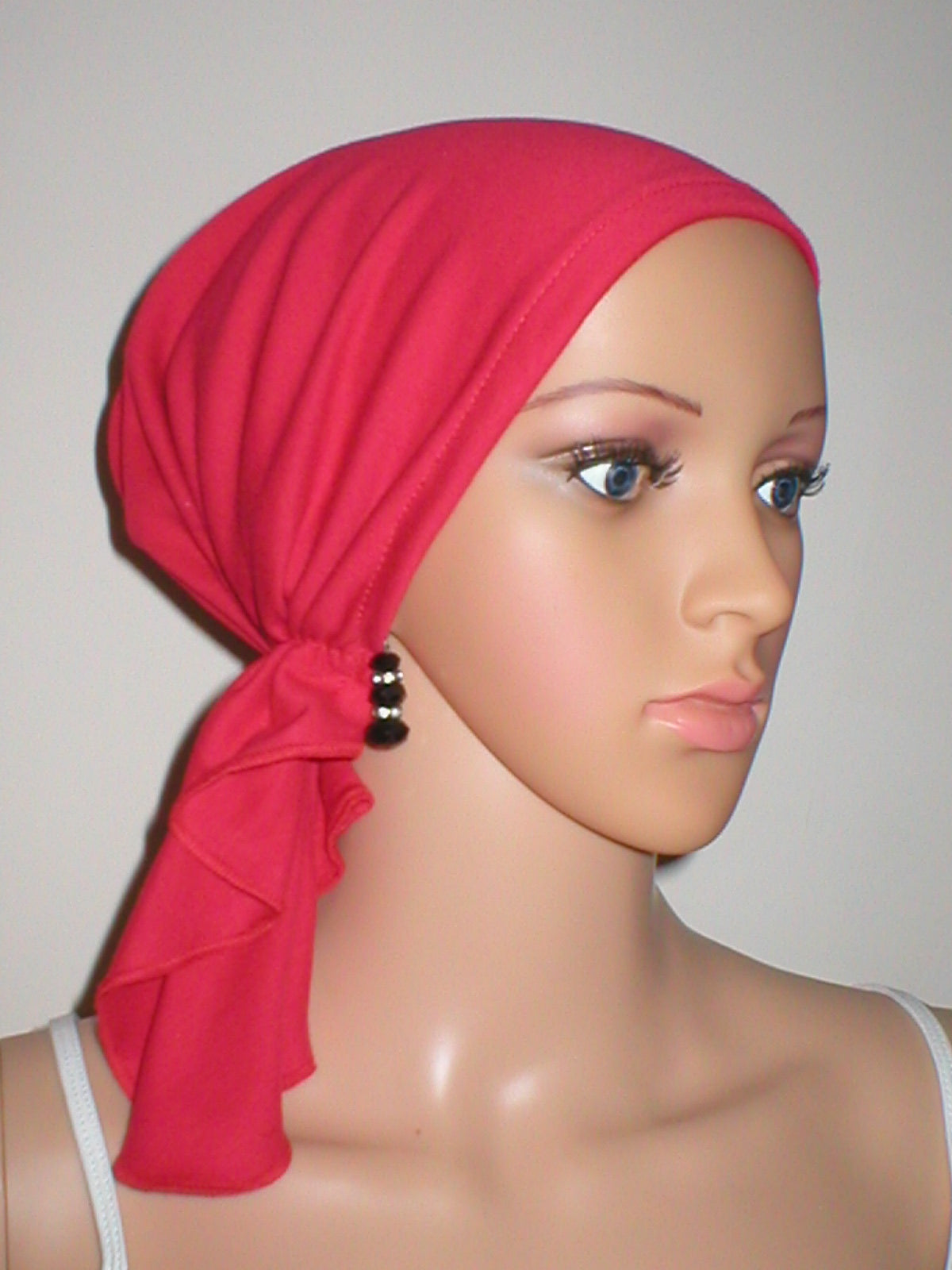 Cotton jersey elasticated chemo bandana/ pre tied chemo scarf - Lizzie tomato