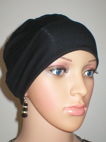 Soft comfortable base chemo hats for hair loss and alopecia - Olivia black