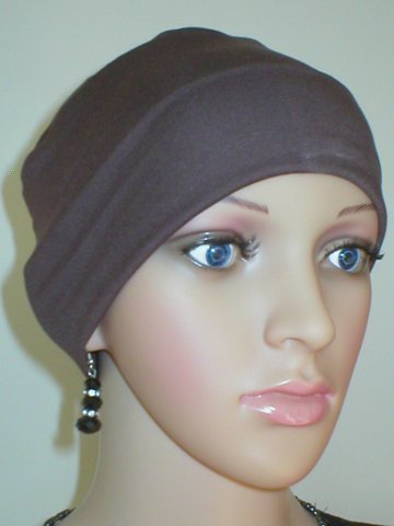 Soft comfortable base chemo hats for hair loss and alopecia - Olivia brown