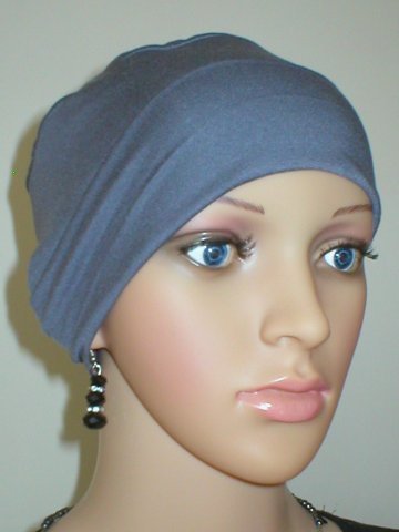 Soft comfortable base chemo hats for hair loss and alopecia - Olivia dark grey