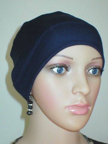 Soft comfortable base chemo hats for hair loss and alopecia - Olivia navy