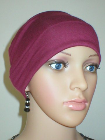 Soft comfortable base chemo hats for hair loss and alopecia - Olivia wine