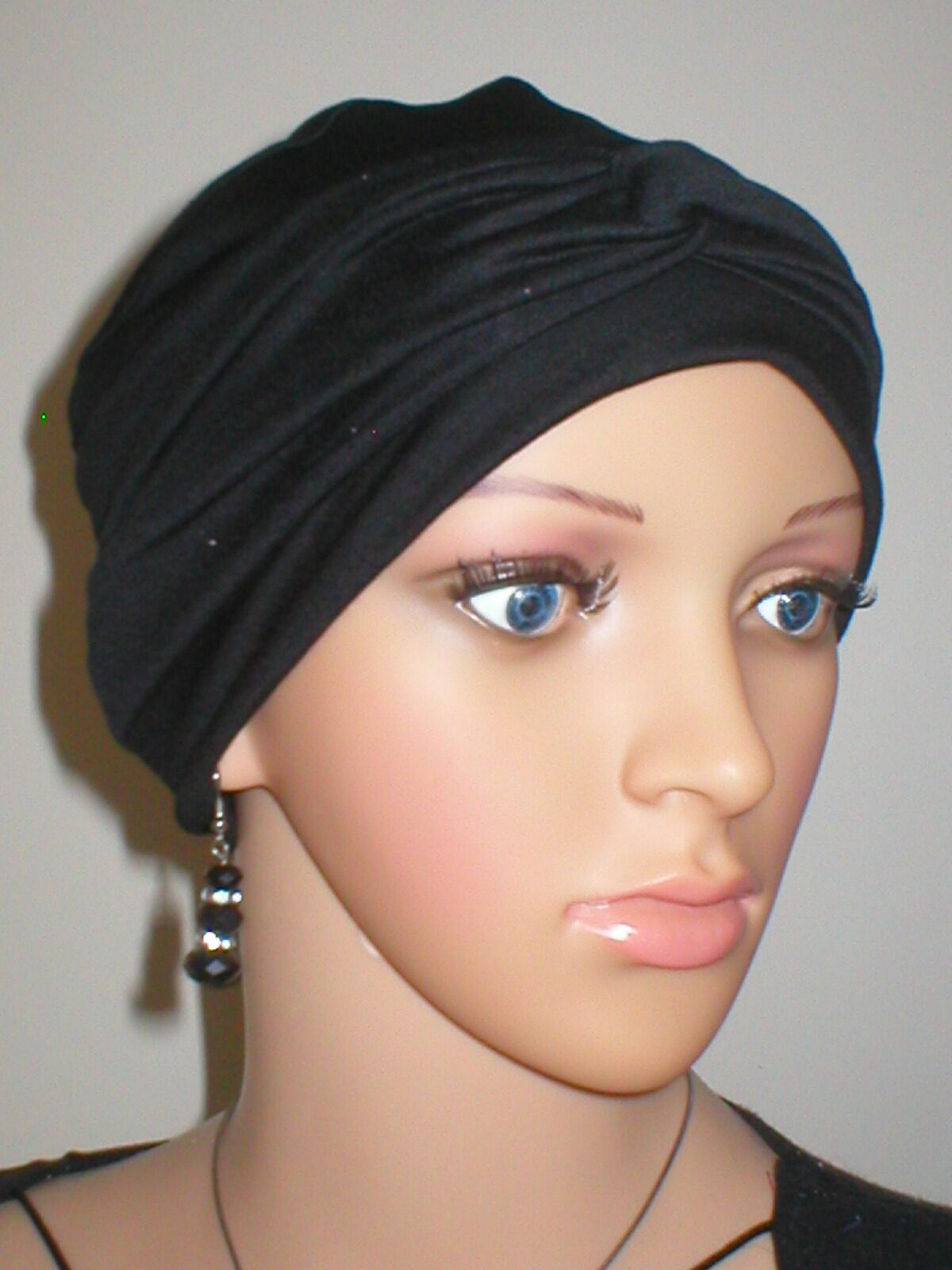 Soft comfortable chemo hat and twist headband - Full coverage chemo headwear - Suzie Black