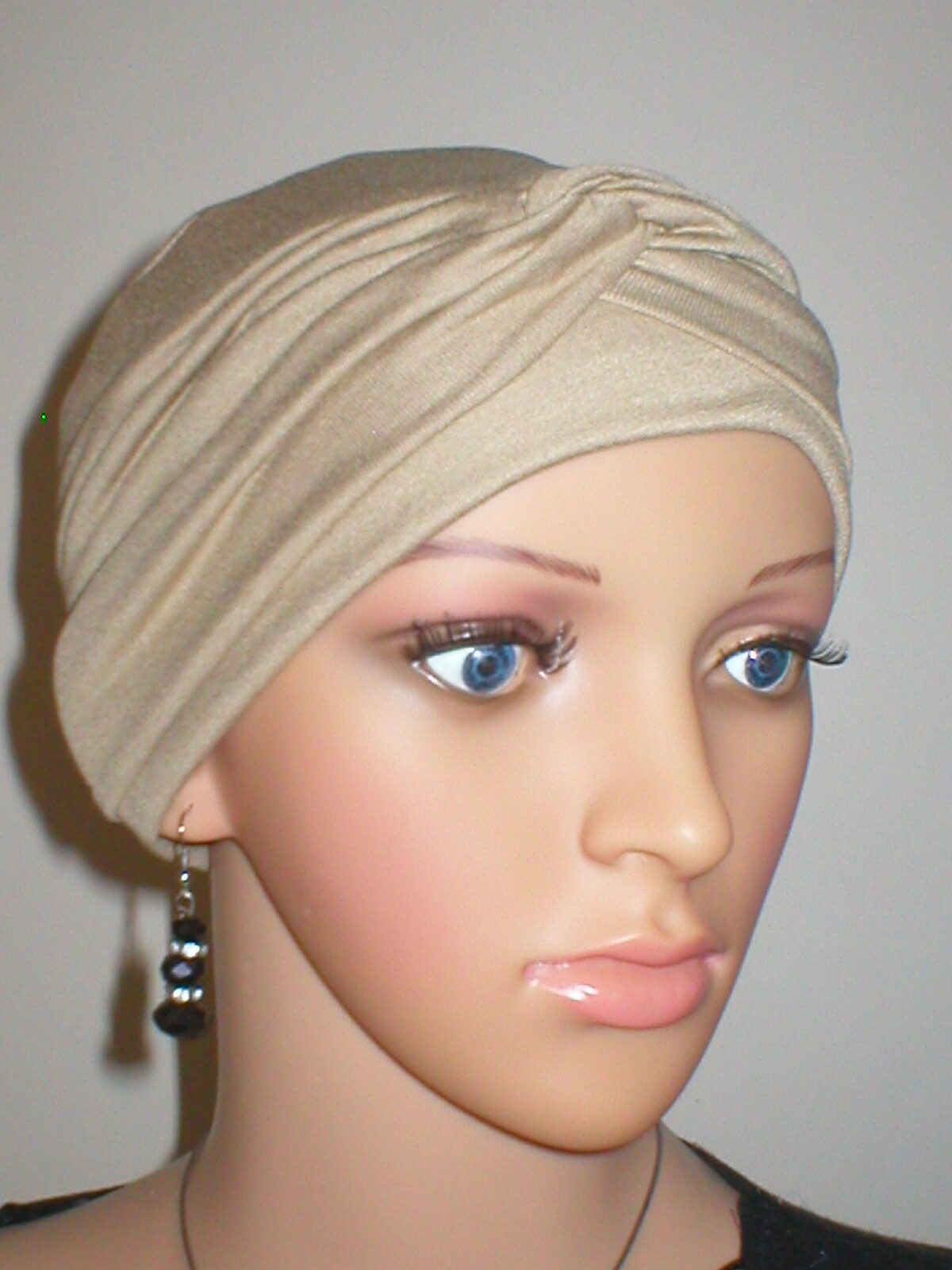 Soft comfortable chemo hat and twist headband - Full coverage chemo headwear - Suzie Caramel