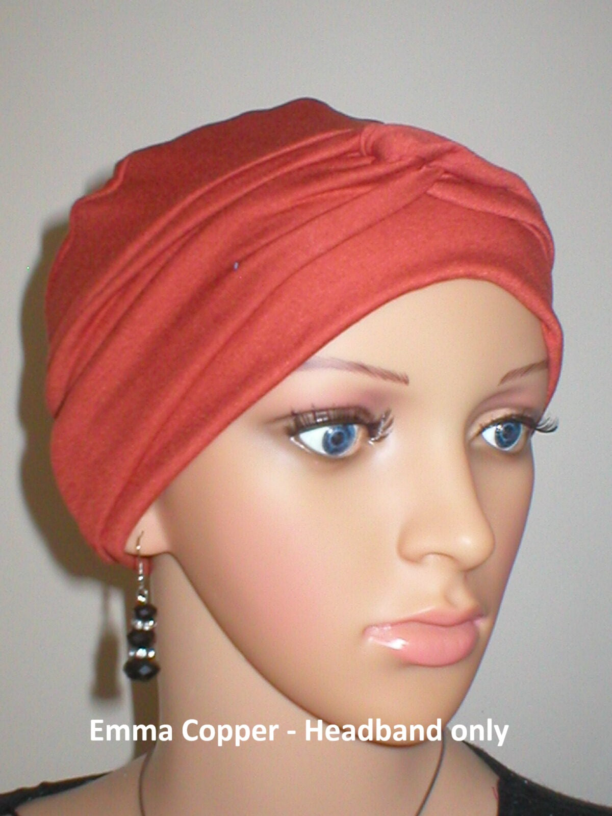 Wide plain twist jersey stretchy headbands - Perfect chemo hat accessories - Emma copper