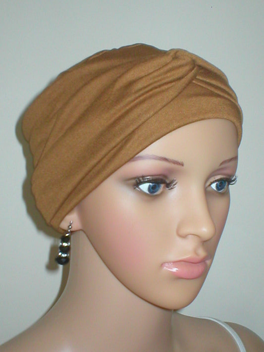 Soft comfortable chemo hat and twist headband - Full coverage chemo headwear - Suzie Ochre