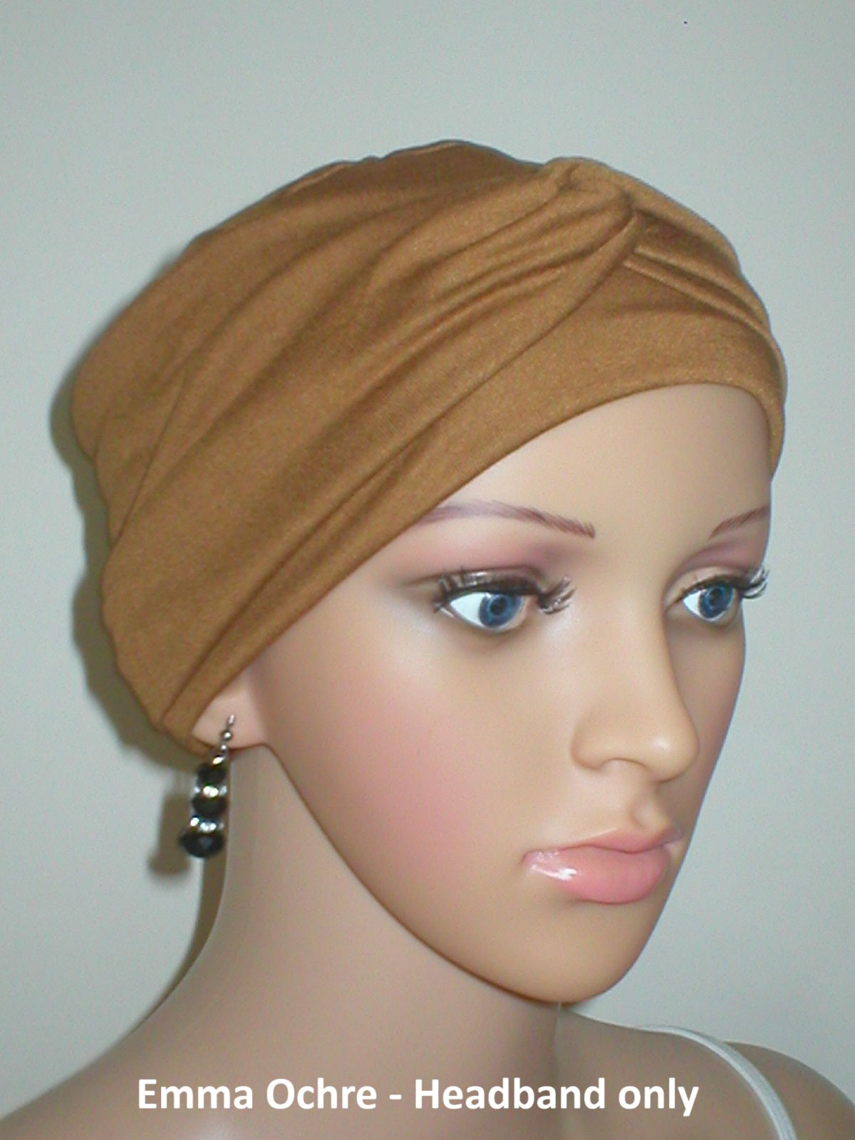 Wide plain twist jersey stretchy headbands - Perfect chemo hat accessories - Emma ochre