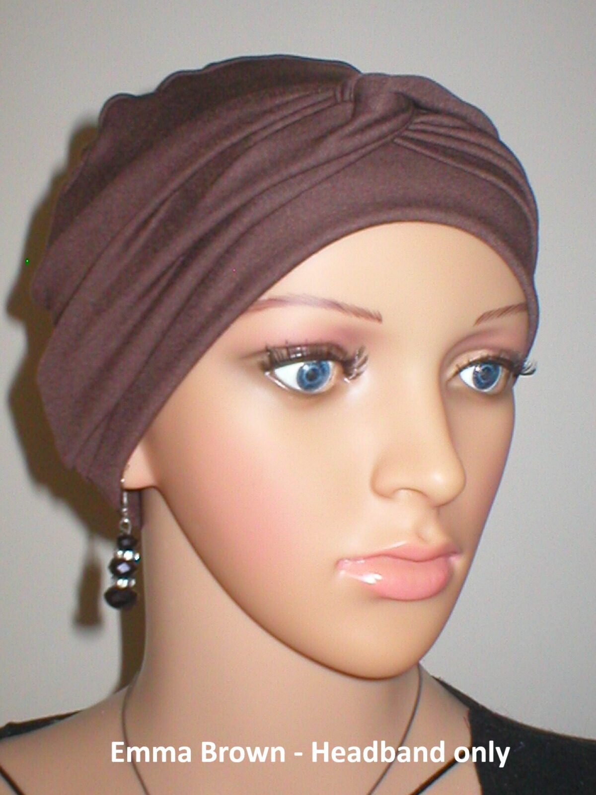 Wide plain twist jersey stretchy headbands - Perfect chemo hat accessories - Emma brown