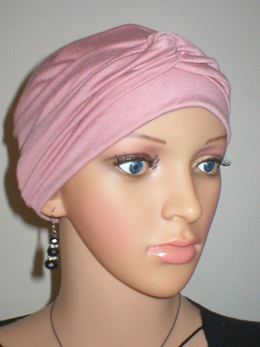 Soft comfortable chemo hat and twist headband - Full coverage chemo headwear - Suzie Dusky