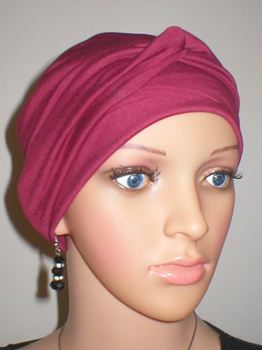 Soft comfortable chemo hat and twist headband - Full coverage chemo headwear - Suzie Wine