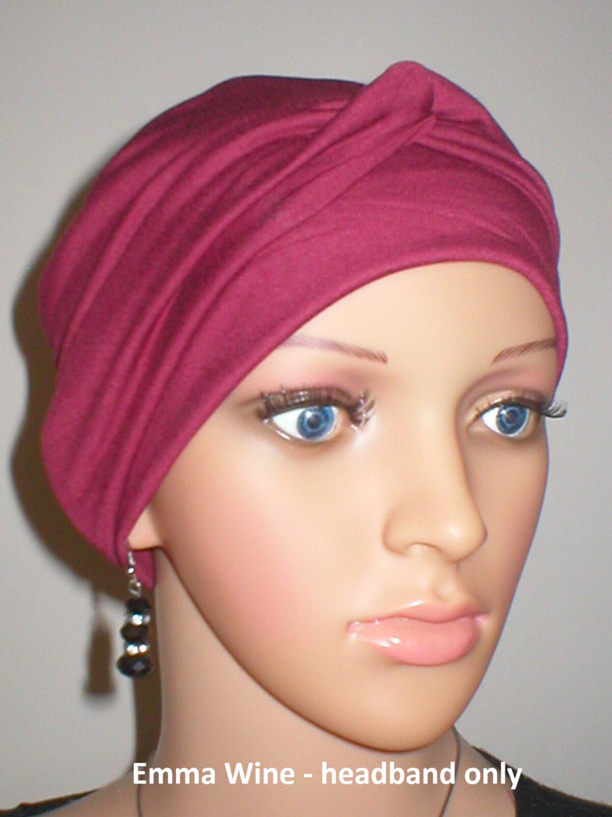 Wide plain twist jersey stretchy headbands - Perfect chemo hat accessories - Emma wine